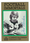 Autographed ACE PARKER Brooklyn Dodgers Football Immortals Card