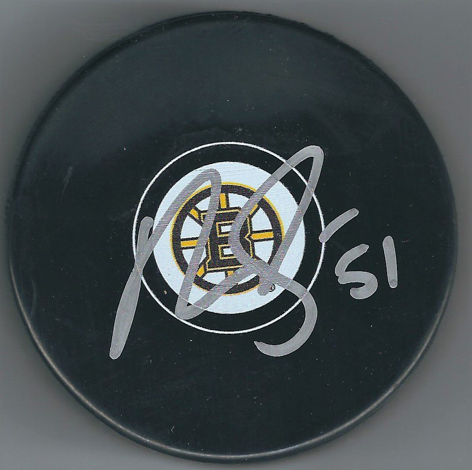 Autographed RYAN SPOONER Boston Bruins Hockey Puck