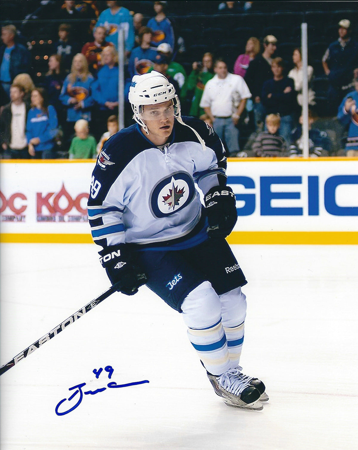 Autographed BEN MAXWELL 8X10 Winnipeg Jets Photo
