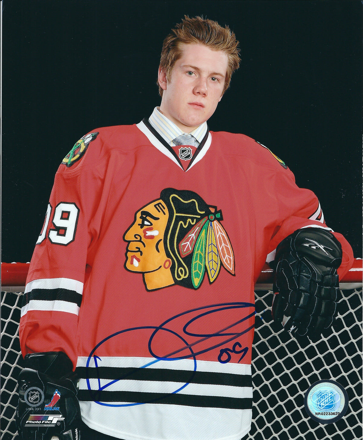 Autographed DYLAN OLSEN 8X10 Chicago Blackhawks Photo