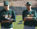AUTOGRAPHED TREVOR CAHILL & BRETT ANDERSON 8X10 Oakland A's Photo