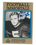 Autographed George McAfee Chicago Bears 1985 Football Immortals Card, #78 COA