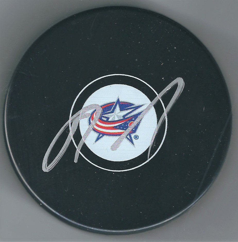 Autographed RYAN JOHANSEN Columbus Blue Jackets Hockey Puck