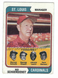 Autographed RED SCHOENDIENST 1974 Topps Card