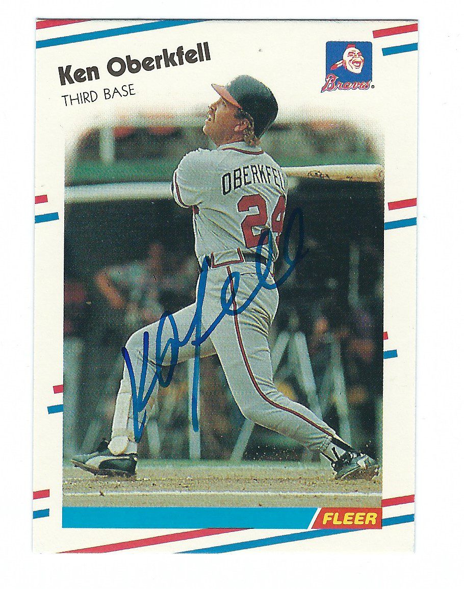Autographed KEN OBERKFELL 1988 Fleer Baseball Card