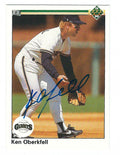 Autographed KEN OBERKFELL 1990 UPPER DECK Card