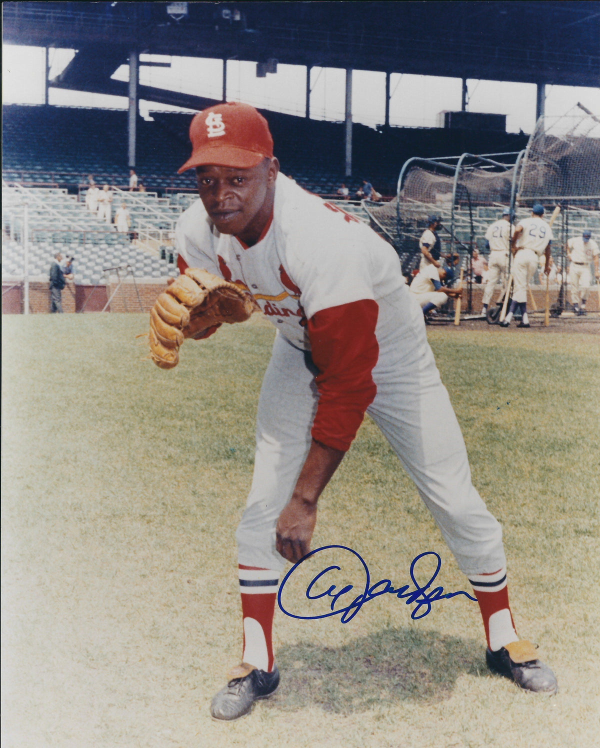 AUTOGRAPHED AL JACKSON 8x10 St. Louis Cardinals Photo
