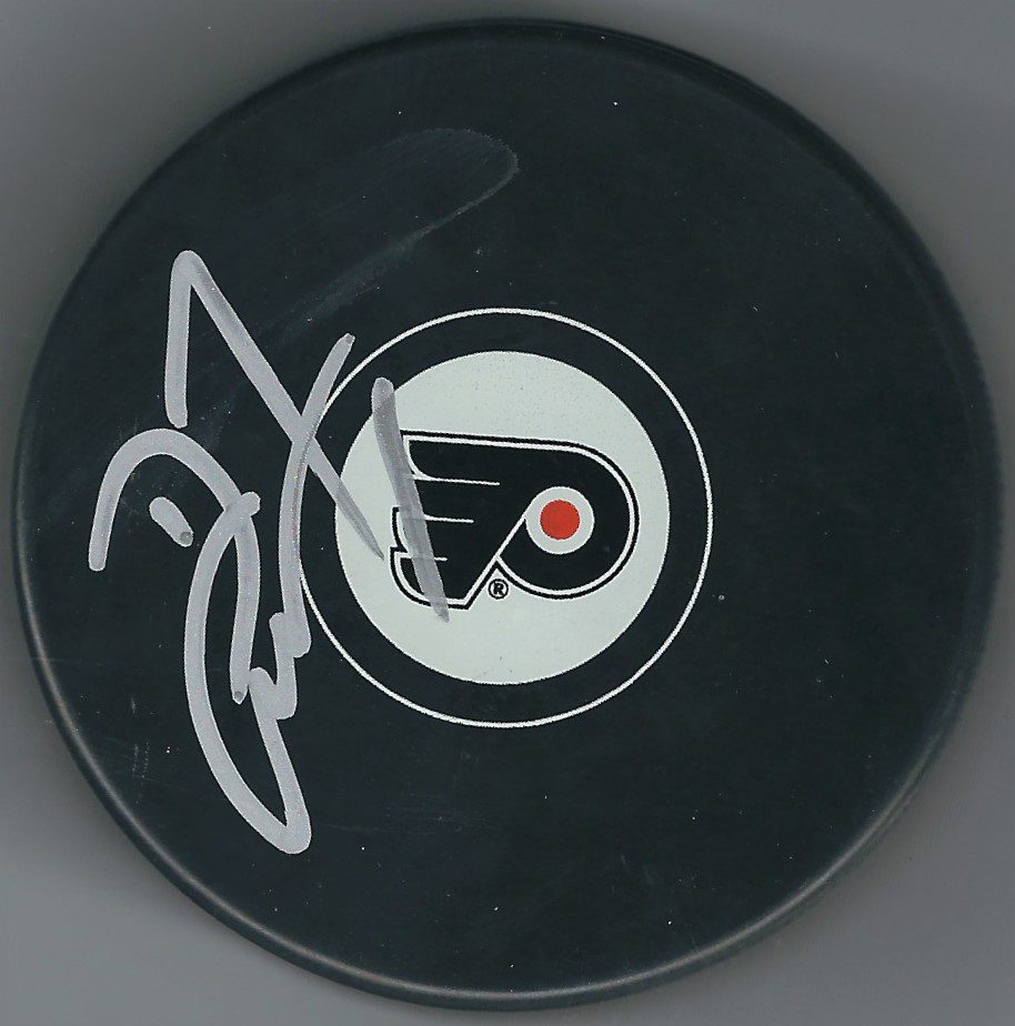 Autographed DOUG CROSSMAN Philadelphia Flyers Hockey Puck