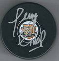 Autographed TERRY CRISP Philadelphia Flyers 50th Anniversary Hockey Puck