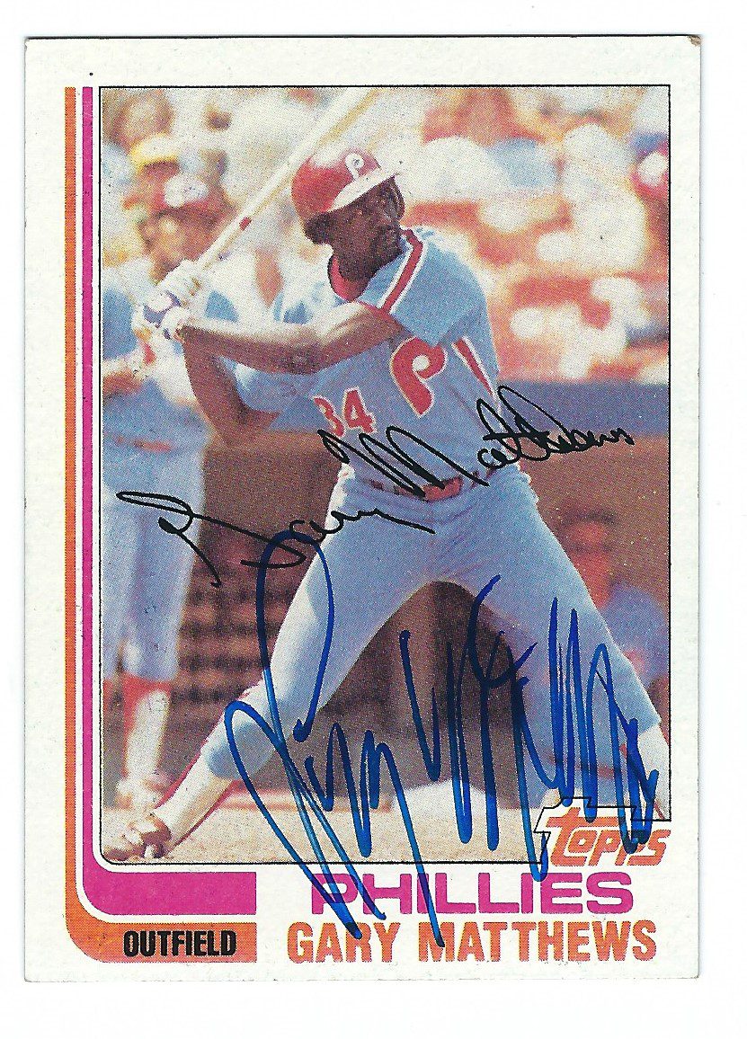 Autographed GARY MATTHEWS 1982 Topps Card