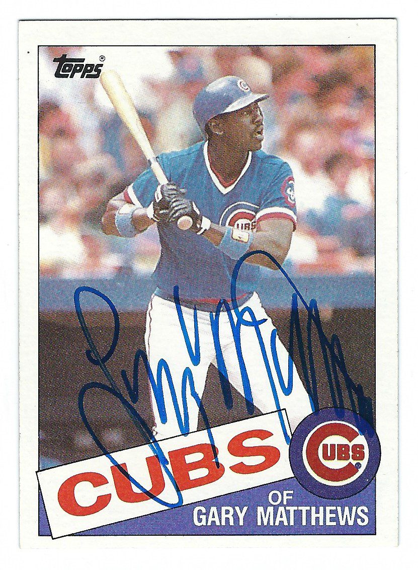 Autographed GARY MATTHEWS 1985 Topps Card