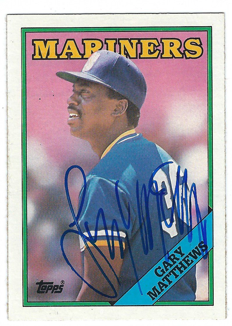 Autographed GARY MATTHEWS 1988 Topps Card