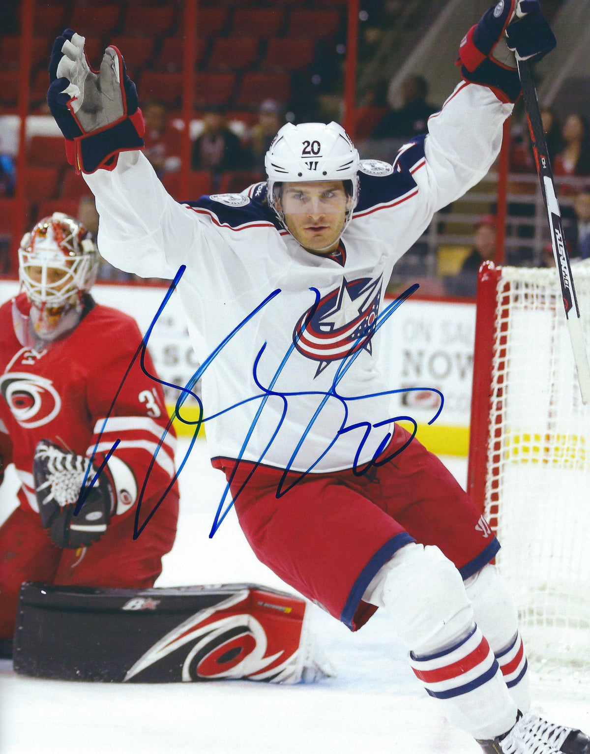Autographed BRANDO SAAD 8X10 Columbus Blue Jackets Photo