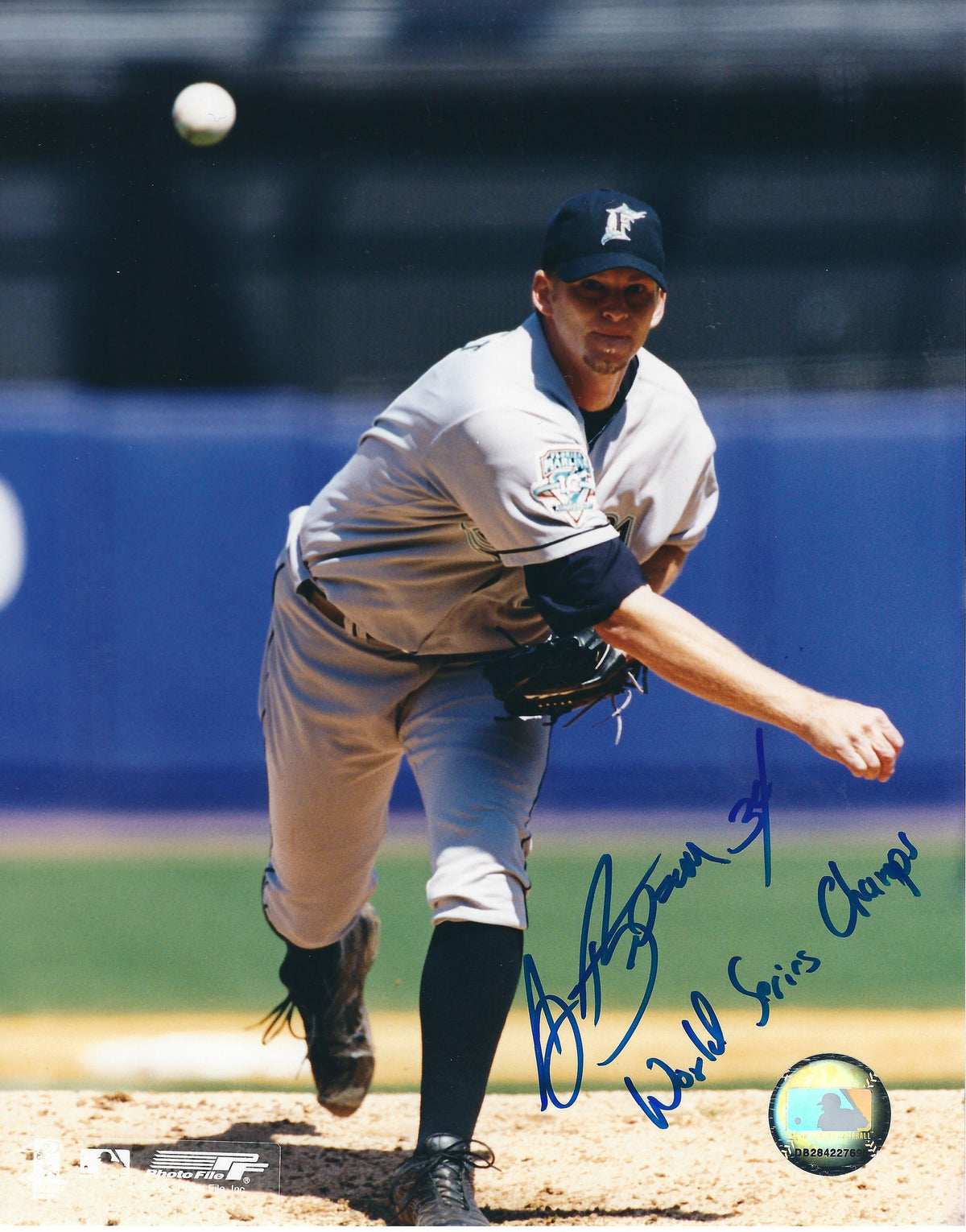 AUTOGRAPHED  A. J. BURNETT 8x10 Florida Marlins Photo