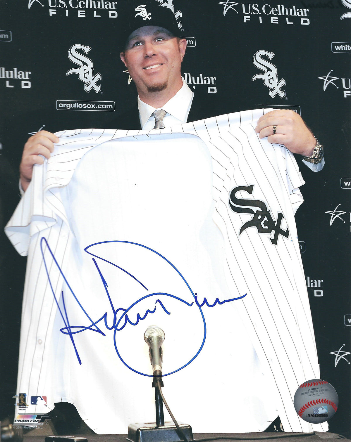 AUTOGRAPHED ADAM DUNN  8X10 Chicago White Sox Photo