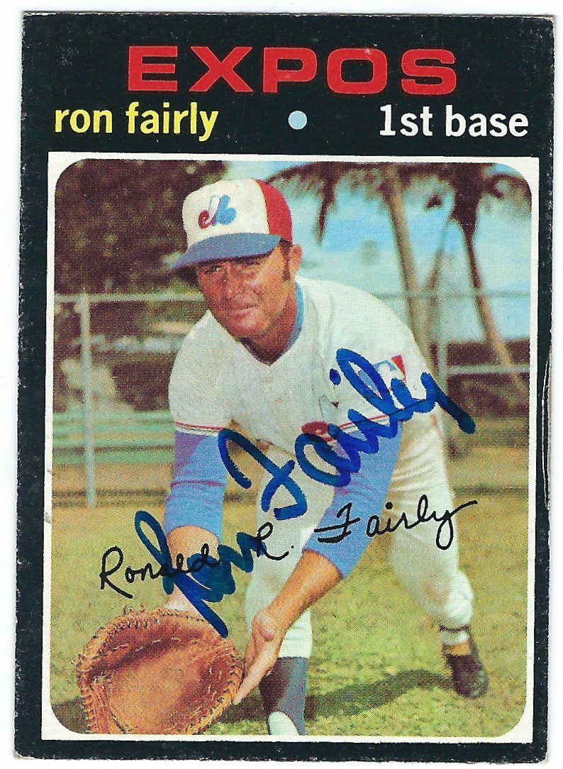 Autographed RON FAIRLY 1971 Topps Card