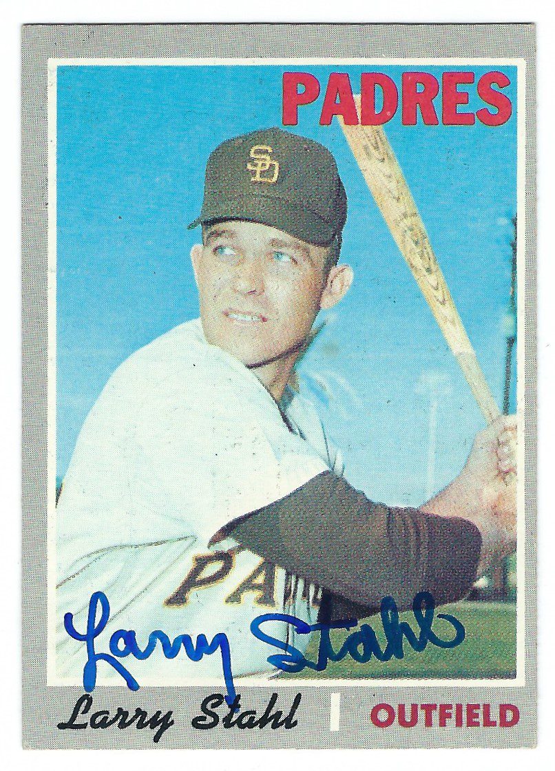 Autographed LARRY STAHL San Diego Padres 1970 Topps  Card