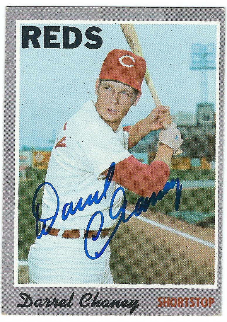 Autographed DARREL CHANEY Cincinnati Reds 1970 Topps  Card