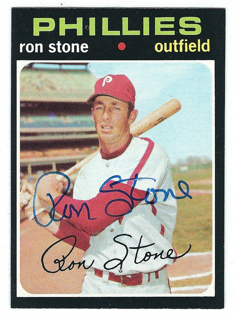 Autographed RON STONE Philadelphia Phillies 1971 Topps Card