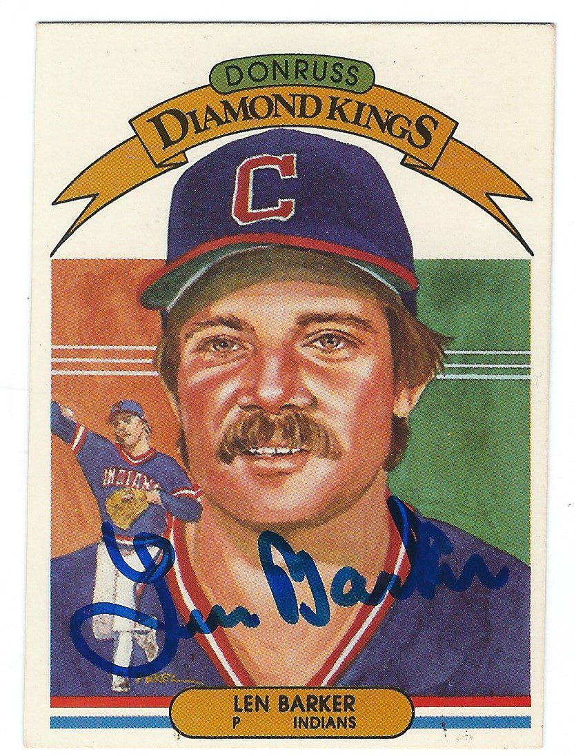 Autographed  LEN BARKER 1982 Donruss Diamond King