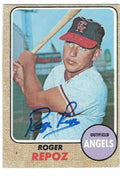 Autographed ROGER REPOZ 1968 Topps Card