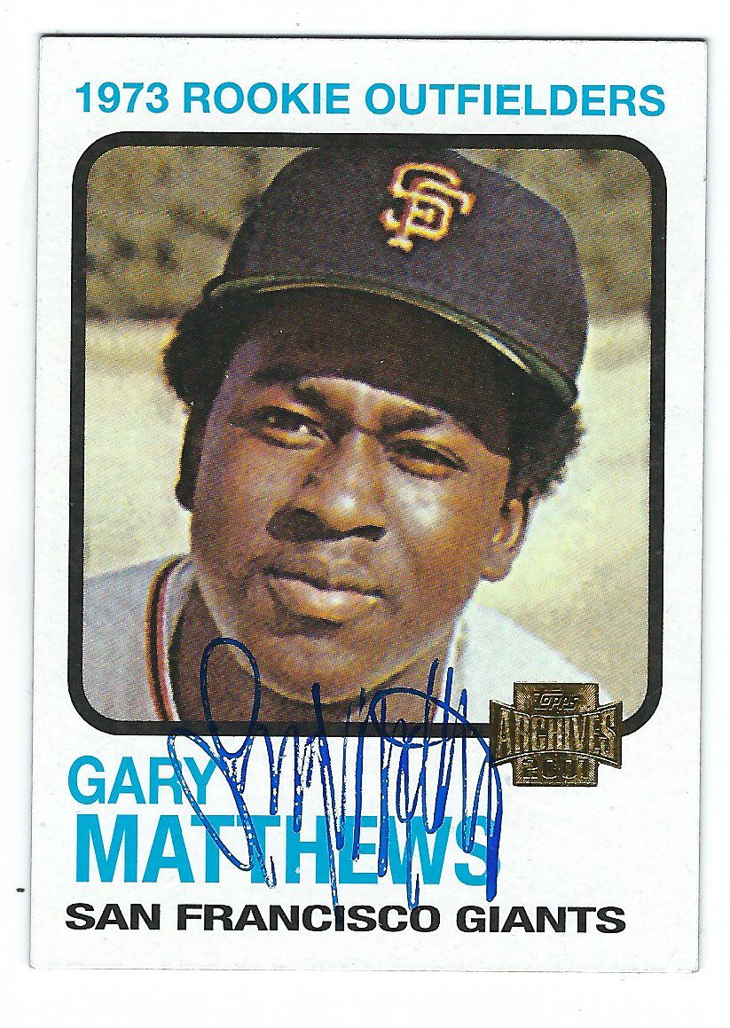 Autographed GARY MATHEWS 2001 Topps Archive Card