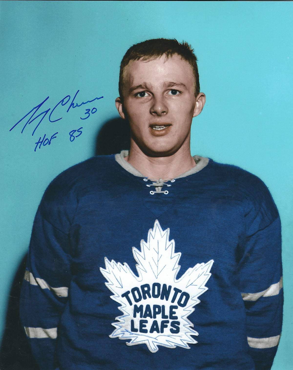 Autographed GERRY CHEEVERS 8x10 Toronto Maple Leafs  photo