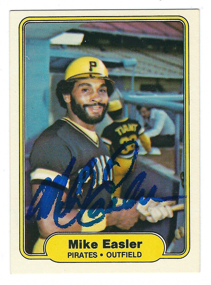 Autographed MIKE EASLER Pittsburgh Pirates 1982 Fleer Card