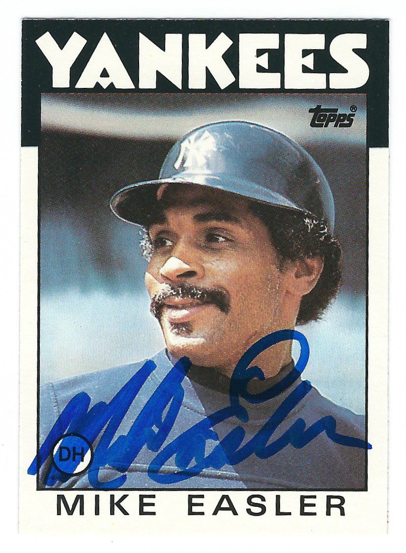 Autographed MIKE EASLER New York Yankees 1986 Topps Card