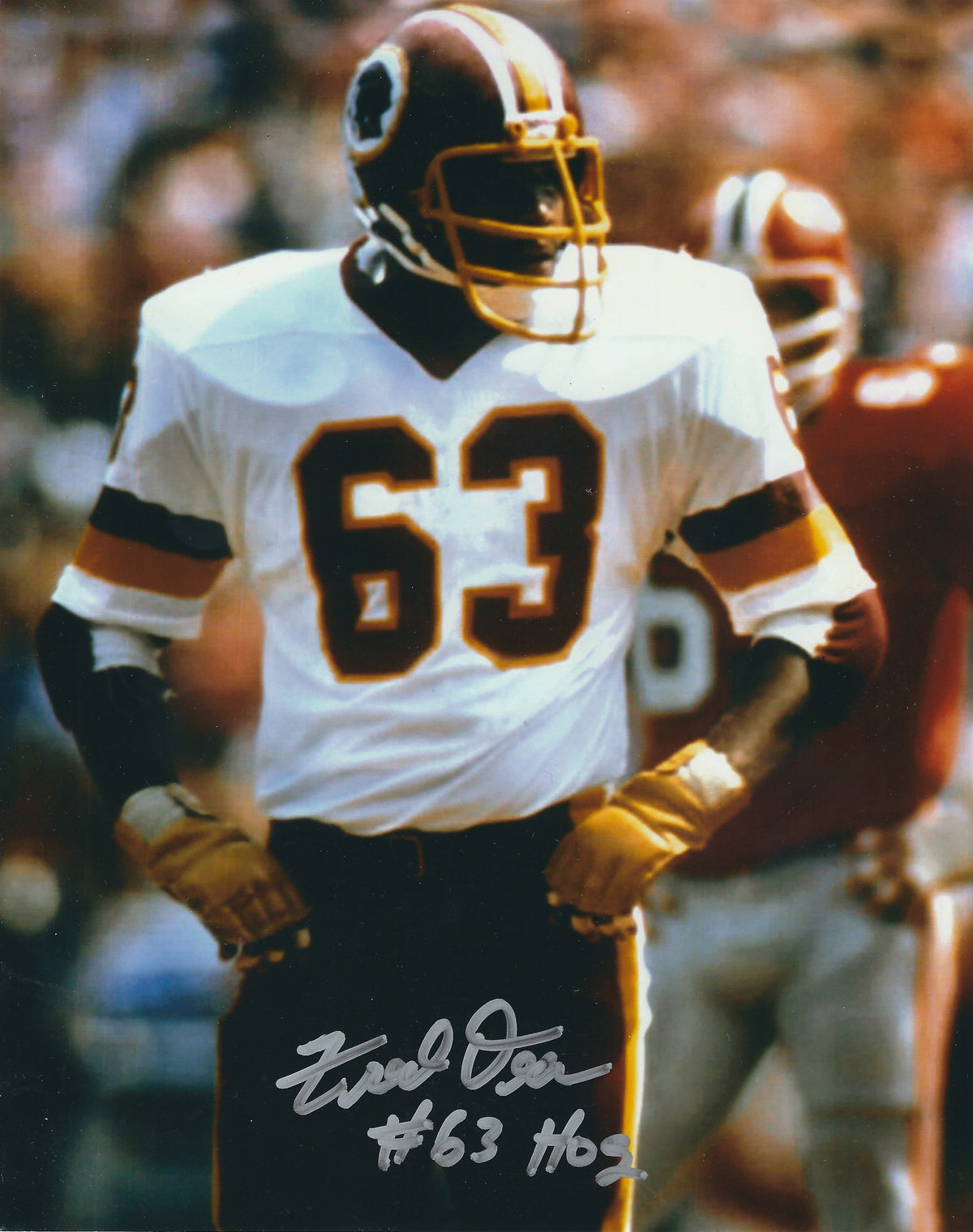 Autographed FRED DEAN 8x10 Washington Redskins Photo