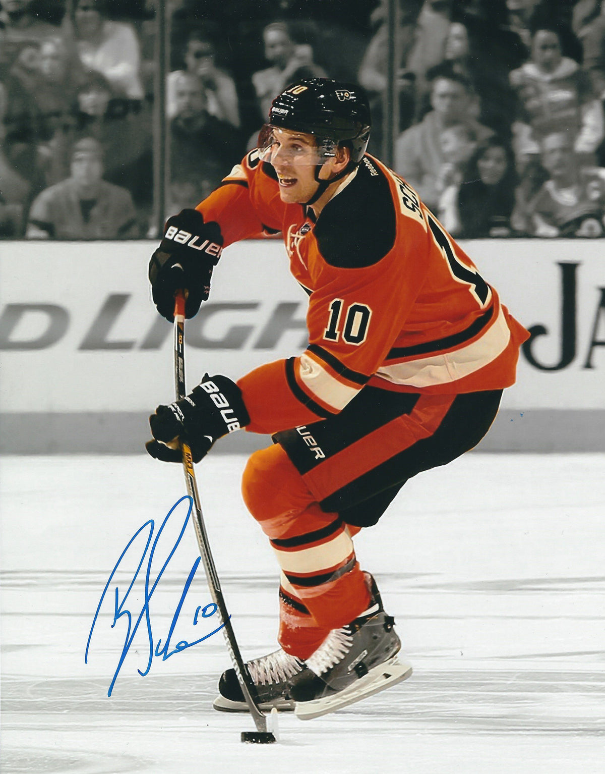 Autographed BRAYDEN SCHENN 8X10 Philadelphia Flyers Photo