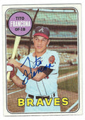 Autographed TITO FRANCONA Atlanta Braves 1969 Topps Card