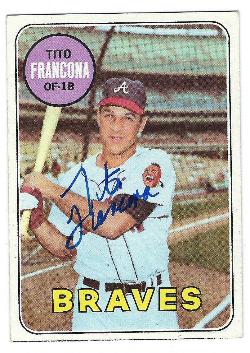 Autographed TITO FRANCONA Atlanta Braves 1969 Topps Card