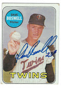 Autographed DAVE BOSWELL Minnesota Twins 1969 Topps Card