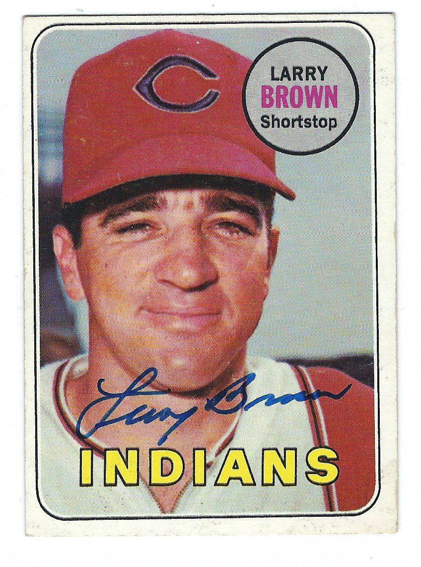 Autographed LARRY BROWN 1969 Topps Card