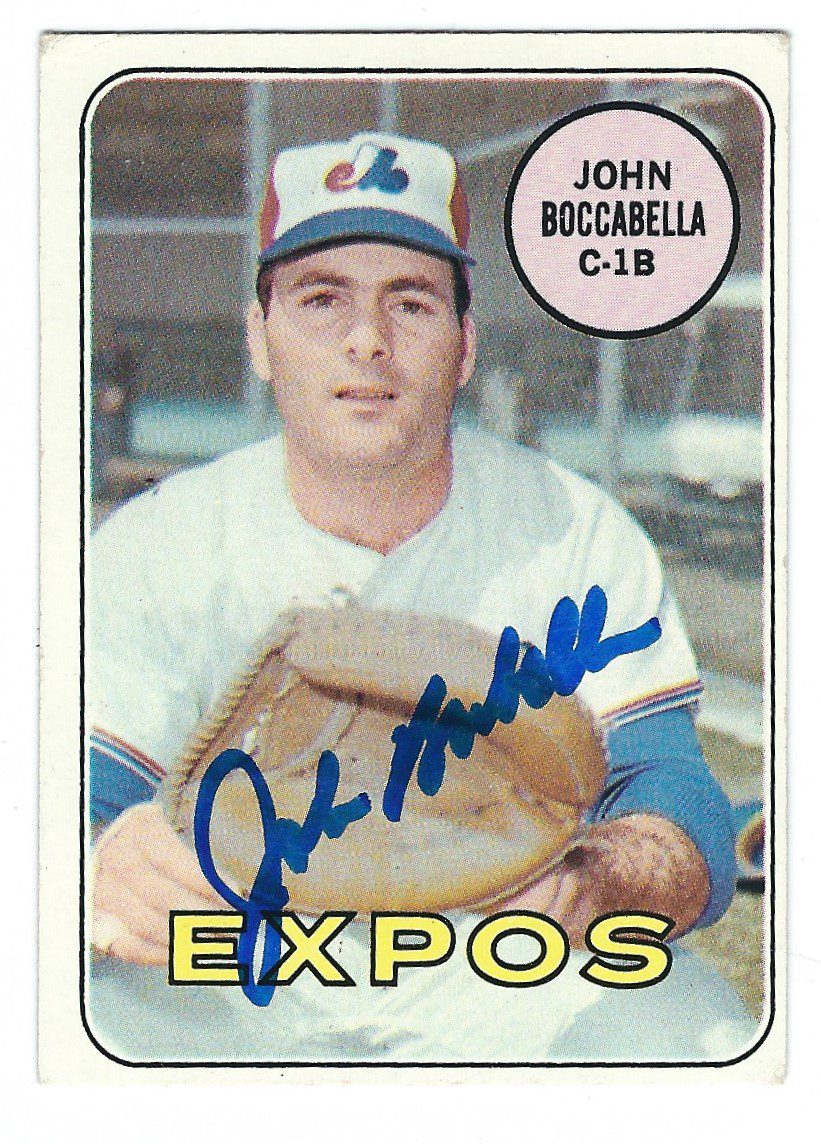 Autographed JOHN BOCCABELLA 1969 Topps Card