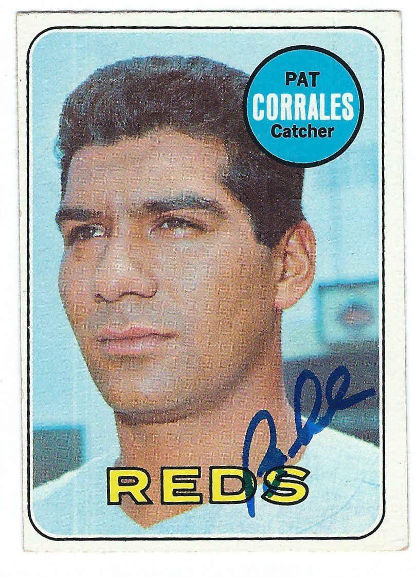 Autographed PAT CORRALES REDS 1969 Topps Card