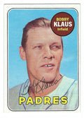 Autographed BOBBY KLAUS San Diego Padres 1969 Topps Card