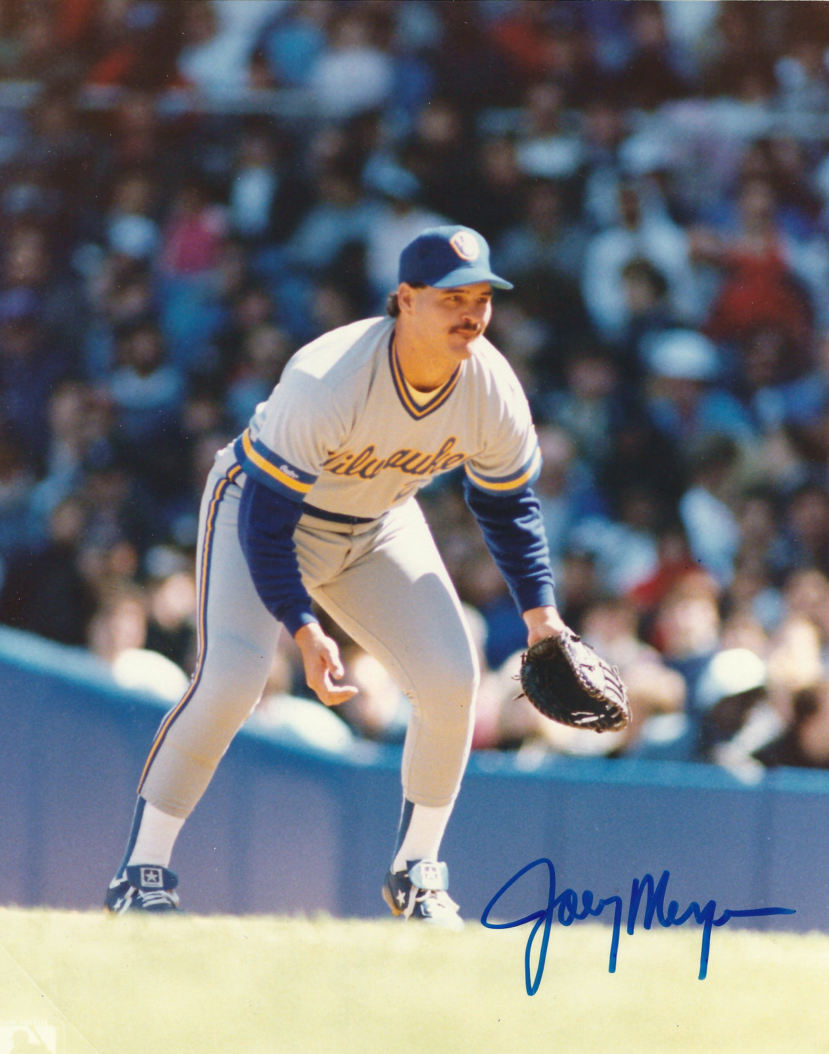 AUTOGRAPHED JOEY MEYER 8X10 photo Milwaukee Brewers