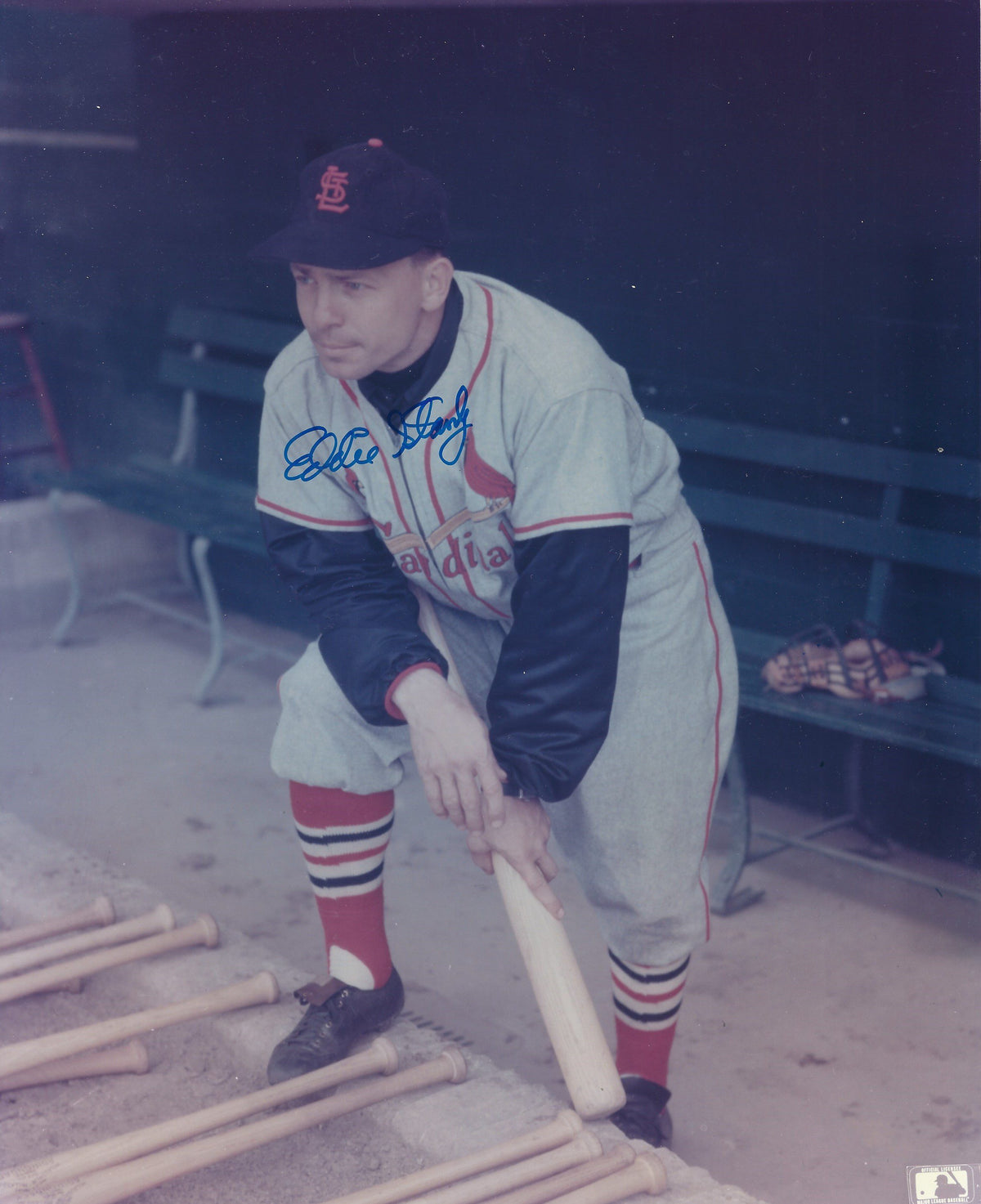 AUTOGRAPHED EDDIE STANKY 8X10 St. Louis Cardinals photo