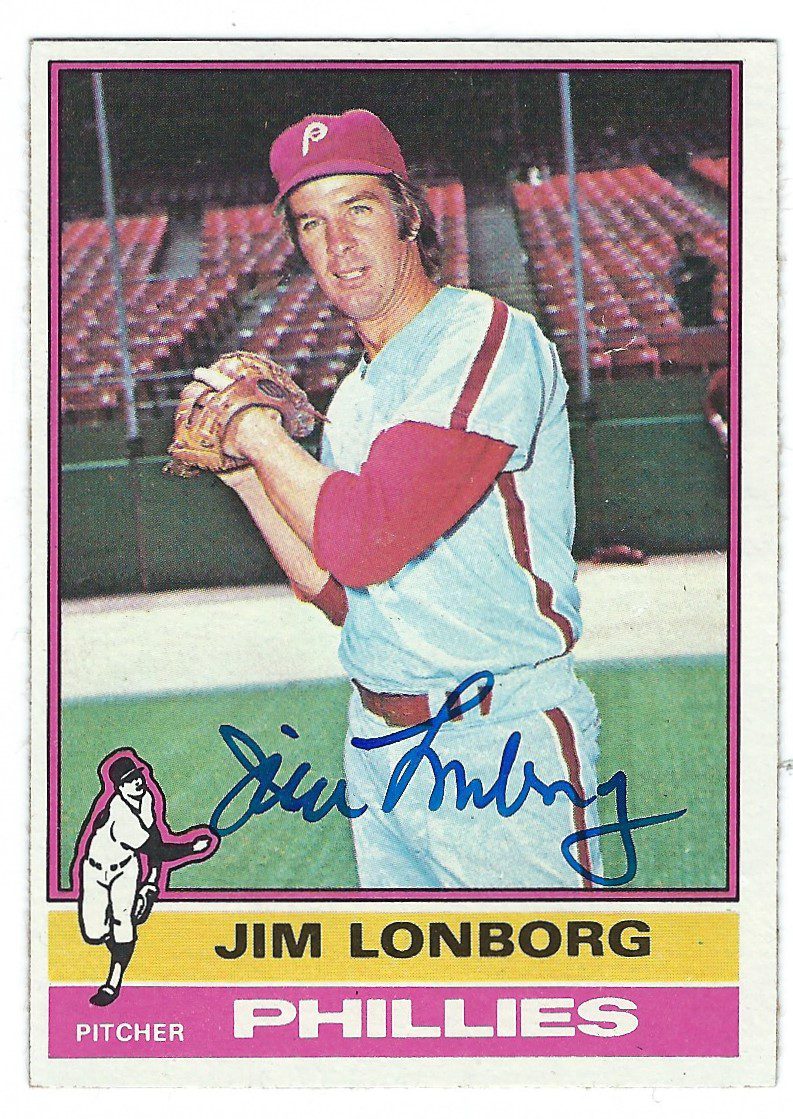 Autographed JIM LONBORG 1976 Topps Card