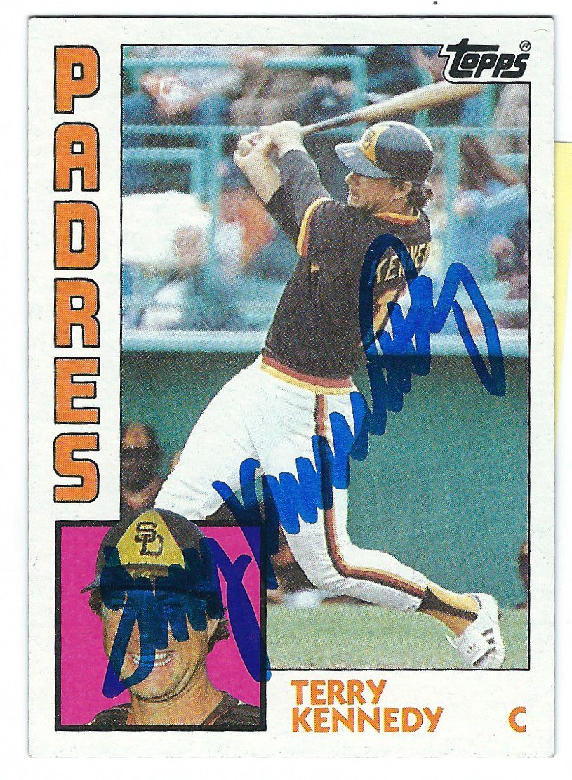 Autographed TERRY KENNEDY San Diego Padres 1984 Topps Card