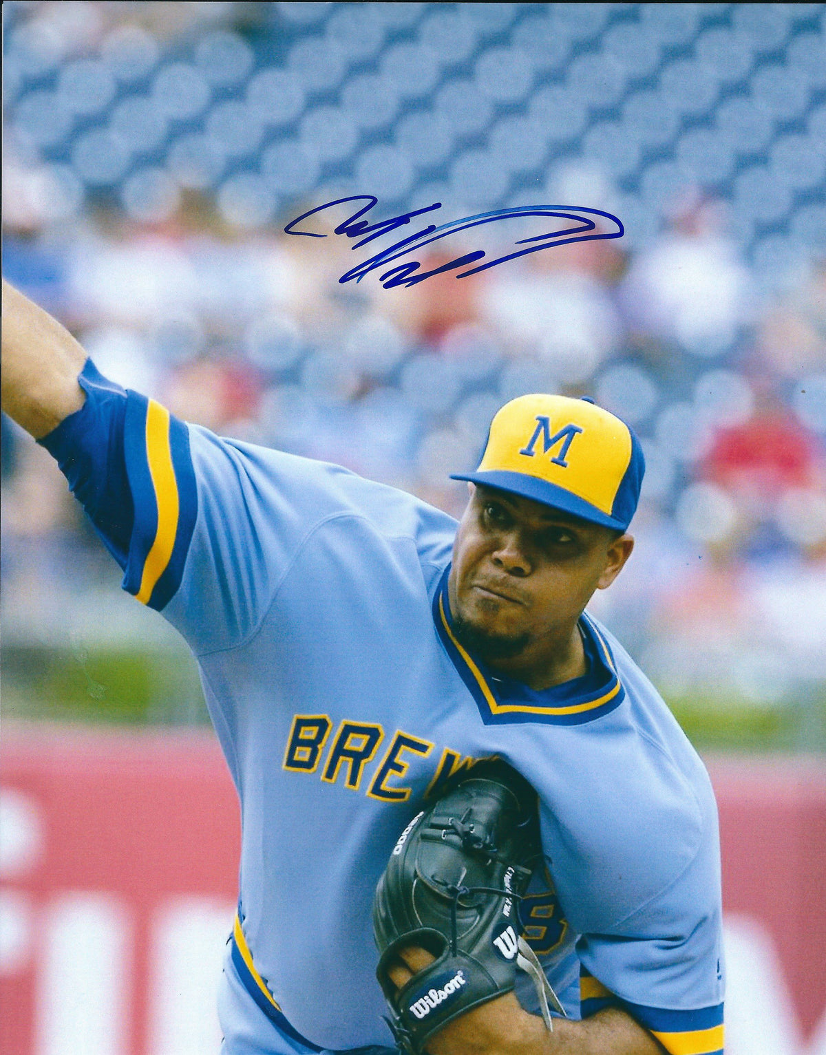 AUTOGRAPHED WILY PERALTA 8X10 Milwaukee Brewers Photo