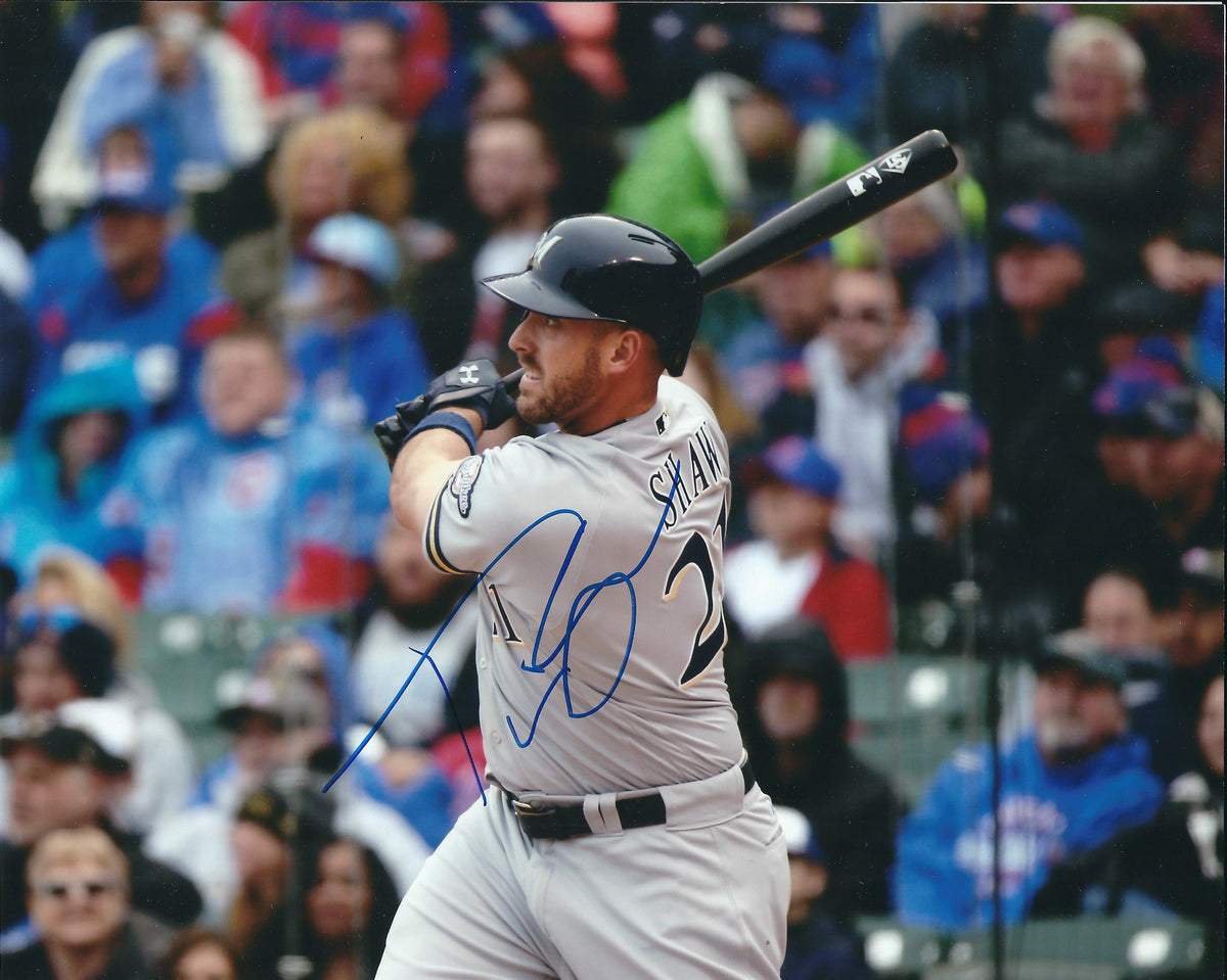 AUTOGRAPHED TRAVIS SHAW 8X10 Milwaukee Brewers Photo