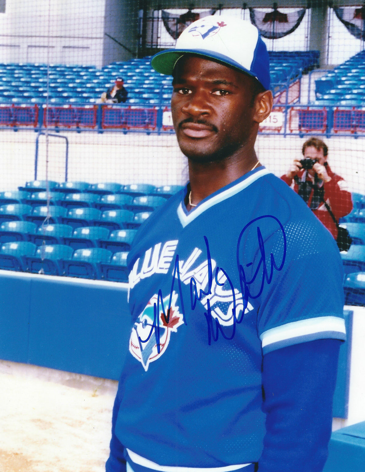 AUTOGRAPHED  MARK WHITEN 8X10 photo Toronto Blue Jays