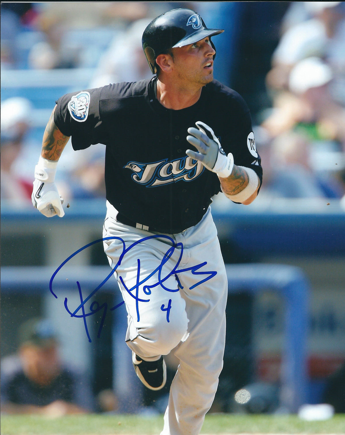 Autographed RYAN ROBERTS 8x10 Toronto Blue Jays photo