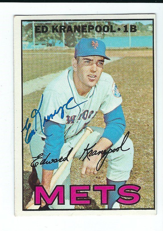 Autographed 1967 Topps Ed Kranepool New York Mets Card #452 - w/COA