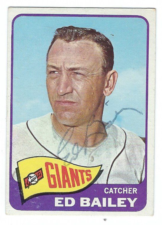Autographed ED BAILEY 1965 Topps Card