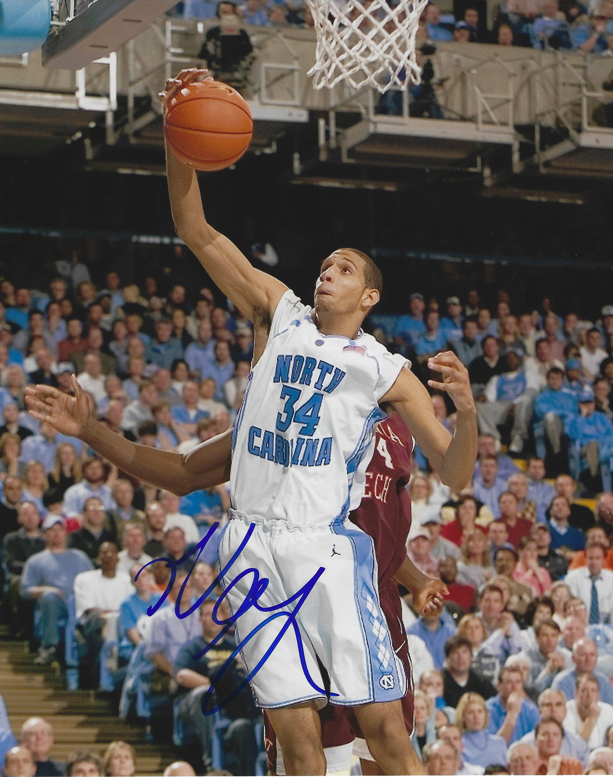 Autographed Brandan Wright 8X10 UNC Tar Heel Photo
