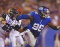 Autographed Jay Bromley 8X10 New York Giants Photo with COA